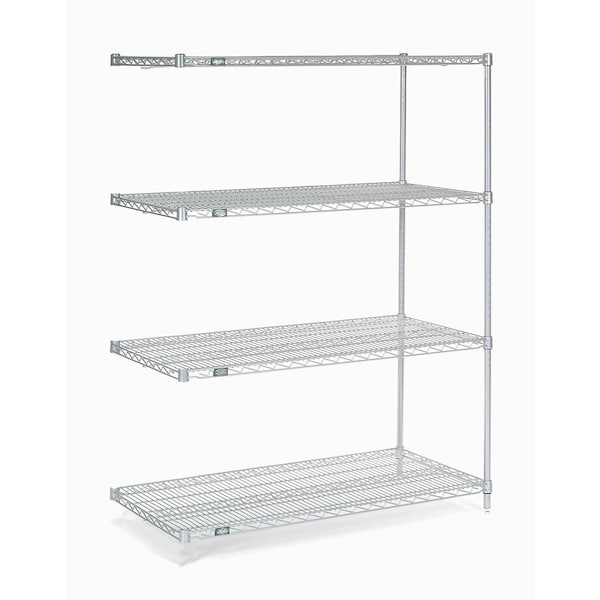 Nexel Wire Shelving Add-On, Poly-Z-Brite, 48W x 14D x 63H A14486Z - main